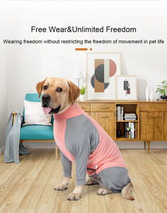 Без бренда Піжама/попона для собак MOFESIPI Recovery Suit Pink&Grey S