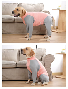 Без бренда Піжама/попона для собак MOFESIPI Recovery Suit Pink&Grey S