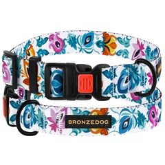 Нашийник Для Собак BronzeDog Urban Folk нейлоновий з пластикової пряжкою Білий 16 мм 25-33 см (50/1415)