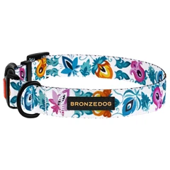 Нашийник Для Собак BronzeDog Urban Folk нейлоновий з пластикової пряжкою Білий 16 мм 25-33 см (50/1415)