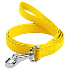 Collar Повідець для собак шкіряний WAUDOG Glamour, Ш 18 мм, Дов 122 см жовтий