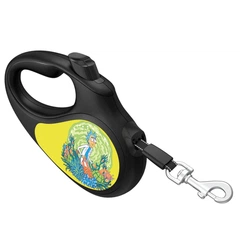 Collar Повідець-рулетка для собак WAUDOG R-leash, малюнок "Рік та Морті 2", L, до 50 кг, 5 м, світловідбиваюча стрічка чорний