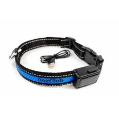 Нейлоновий нашийник для собак, що світиться DogClub Solar LUX L(50-60 см) Blue
