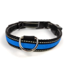 Нейлоновий нашийник для собак, що світиться DogClub Solar LUX L(50-60 см) Blue