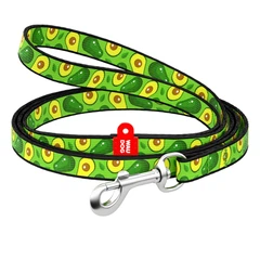 Collar Повідець для собак нейлоновий WAUDOG Nylon, малюнок "Авокадо", Ш 10 мм, Дов 122 см