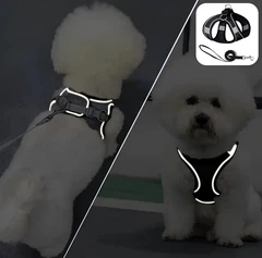 Без бренду Шлея анатомічна та повідець Kafuli Pet Collection для собак та кішок 3-15 кг M Чорна
