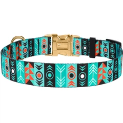 Нашийник Для Собак BronzeDog Urban Tribal з Металевою Пряжкою та Гравіюванням Інки Різнокольоровий 25 мм 35-53 см (42/1336)