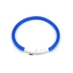 Світлодіодний LED нашийник Lesko L-18 Blue S USB для собак і котів водовідштовхуючий, що світиться