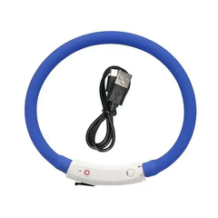 Ukc Нашийник з підсвіткою LED для собак з USB зарядкою 35 см S Синій