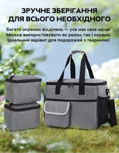 Без бренду Універсальна дорожня сумка для тварин із термоконтейнерами CosmoPet CP-1034 Сірий (JDT-0848123)