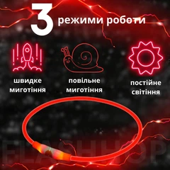 Без бренду Світлодіодний, водостійкий LED нашийник для собак із зарядкою USB, 35 см, розмір S (червоний)