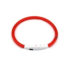 Світлодіодний LED нашийник Lesko L-18 Red S USB водовідштовхувальний, що світиться, для собак і котів