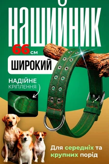 Нашийник для собак брезентовий подвійний для середніх та великих порід BRS