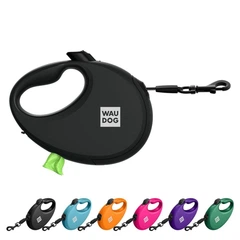 Повідець-рулетка для собак Waudog R-leash з контейнером для пакетів/світловідбивною стрічкою S до 12 кг 3 м Чорний (26271 Col)