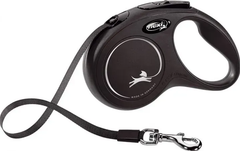 Повідець-рулетка для собак15 кг Flexi Classic S стрічка, чорний - 5 м