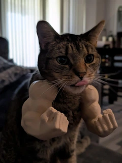 Без бренда Аксесуар Для Кота Cat Biceps 3D Білий 15 См 3Д Друк
