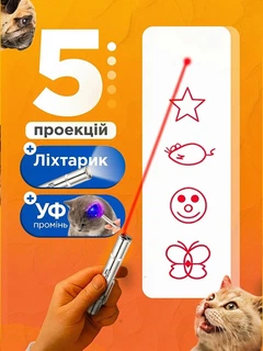 Без бренда Лазерна указка іграшка для котів та собак ліхтарик із зарядкою від usb VMHouse ультрафіолет (0101-0001)