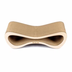 Кігтеточка з картону з дерев'яним фасадом Cat Joy Loft Beige Wood 70х22х29 см