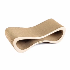 Кігтеточка з картону з дерев'яним фасадом Cat Joy Loft Beige Wood 70х22х29 см