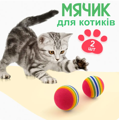 Без бренду М'ячик для котів Rainbow 2 штуки
