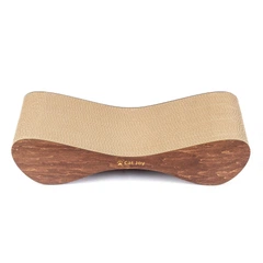 Кігтеточка з картону посиленого з дерев'яним фасадом Cat Joy Bionica Brown 63х14х29 см