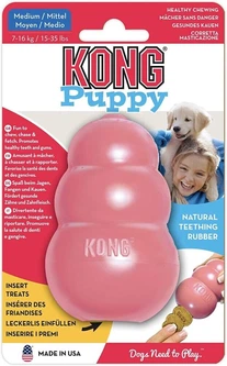 Міцна гумова іграшка для цуценят KONG Puppy, Medium, pink