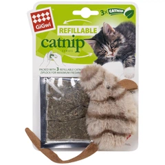 Іграшка для котів GiGwi Catnip Мишка з котячою м'ятою, штучне хутро, котяча м'ята, 10 см (75018)