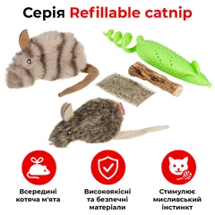 Іграшка для котів GiGwi Catnip Мишка з котячою м'ятою, штучне хутро, котяча м'ята, 10 см (75018)