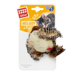 Іграшка для котів пташка зі звуковим чіпом та котячою м'ятою GiGwi Melody chaser 13 см