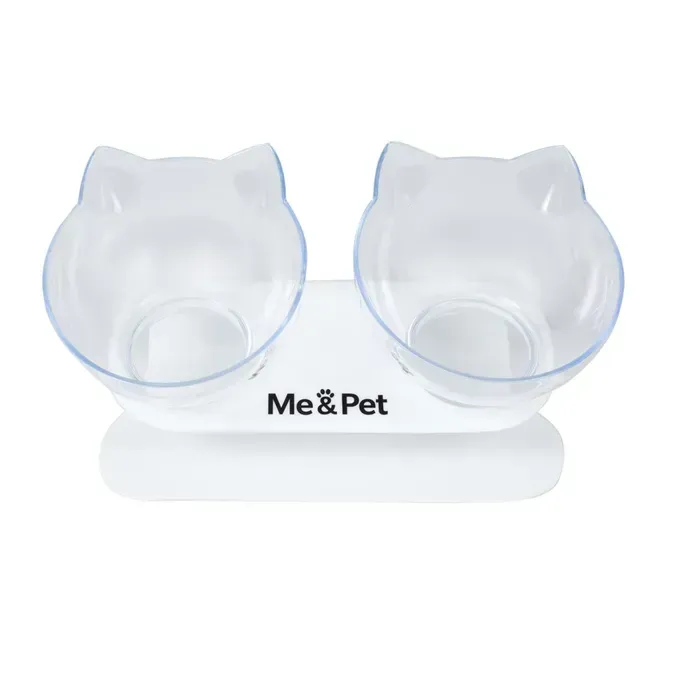 Подвійна миска для собак Me&Pet 2х400 мл - білий