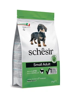 Сухий монопротеїновий корм Schesir Dog Small Adult Lamb для дорослих собак малих порід, з ягням, 2 кг