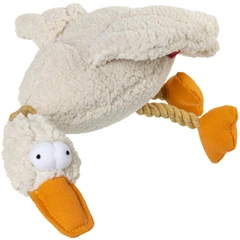Іграшка для собак GiGwi Catch&fetch Качка з пискавкою, текстиль, мотузка, 36 см (75037)