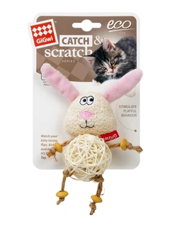 Іграшка для котів GiGwi Catch&scratch Зайчик Поліестер 10 см
