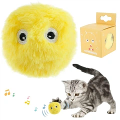 Без бренда Інтерактивний м'який м'ячик зі звуком для котів Pet Gravity PG-CT167 Yellow