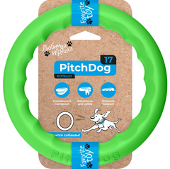 Без бренда PitchDog (ПітчДог) - кільце іграшка для собак, діаметр 17см салатовий