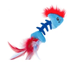 Іграшка для котів Petstages Feather Fish Bone Cat Toy Рибка з пір'ям, блакитна