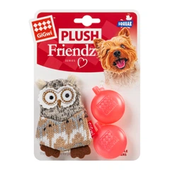 Іграшка для собак сова з пискавкою GiGwi Plush 10 см
