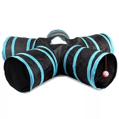 Без бренда Тунель для котів складаний з іграшкою п'ятисторонній тунель для кошенят, котів