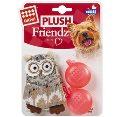 Іграшка для собак GiGwi Plush Сова з пискавкою, текстиль, 10 см (75036)