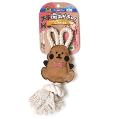 Жувальна іграшка для собак DoggyMan Leather Rabbit with Rope кролик з канатом, натуральна шкіра (85821)