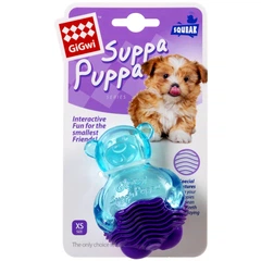 Іграшка для собак GiGwi Suppa Puppa Мишка з пискавкою, синій, гума, 9 см (75035)