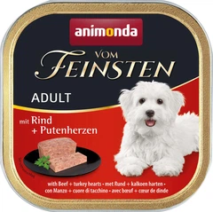Упаковка вологого корму Animonda Vom Feinsten Adult with Beef + Turkey hearts для собак з яловичиною та індичими серцями 150 г х 6 шт (2700000033791)