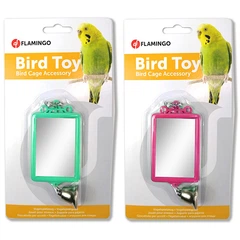 Іграшка для папуг прямокутне дзеркало з дзвіночком Flamingo Mirror Straight+Bell (100290)
