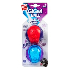 GiGwi BALL -Іграшка для собак Два м'ячі з пищалкою, 6 см