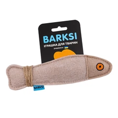 Іграшка для котів Barksi Фетр Рибка з мотузкою Бежева