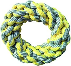 Іграшка для собак Croci Pastel бублик плетений канат жовтий 18 см C6198690