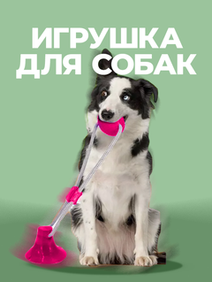 Grand Іграшка для собак Тягни-Кусай Dog Toy Rope рожева на присосці