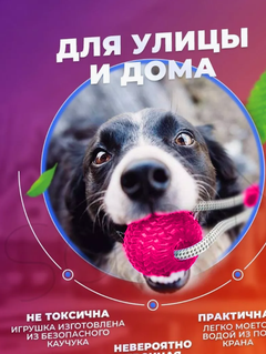Grand Іграшка для собак Тягни-Кусай Dog Toy Rope рожева на присосці