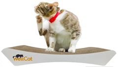 Без бренда Кігтеточка - лежанка дряпка для кішок та котів WellCat Graceful 53х24х8 см та коробка будинок 54*26*24,5см