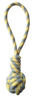 Іграшка для собак Croci Pastel груша з ручкою канат жовтий 40 см C6198696